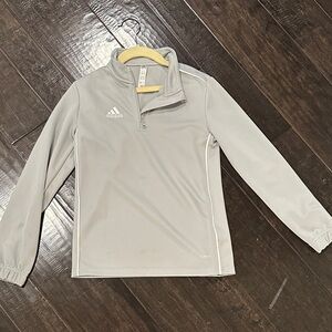 Adidas Light Gray Quarter-Zip Top